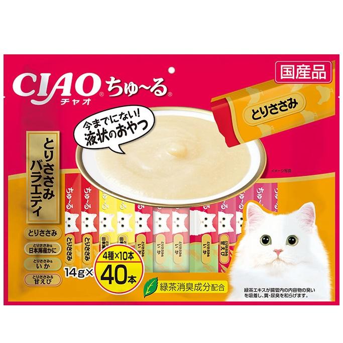 送料込み　最安　チャオ (CIAO) 猫用おやつ ちゅ~る とりささみバラエティ 14g×20本入